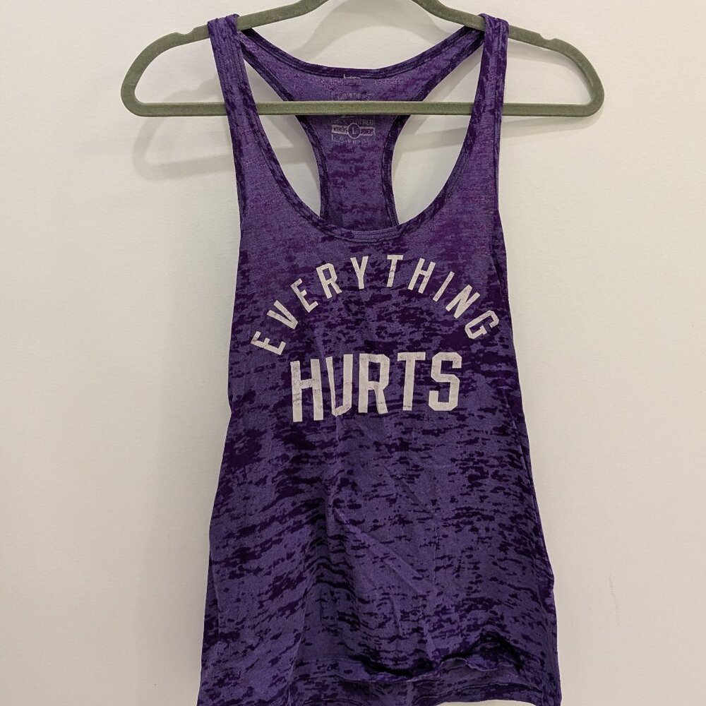G2OH "Everything Hurts" Workout Tank Top Bright Purple